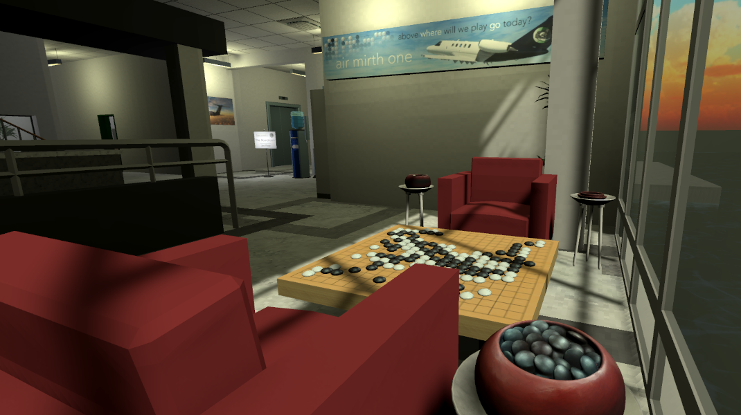 The first board that visitors to the HQ will see.